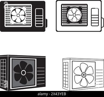 Illustrazione vettoriale dell'icona del climatizzatore esterno con design Siimple Illustrazione Vettoriale