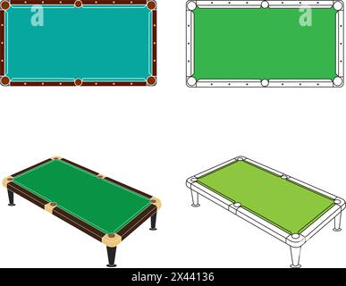 Icona del tavolo da biliardo illustrazione vettoriale disegno del simbolo Illustrazione Vettoriale