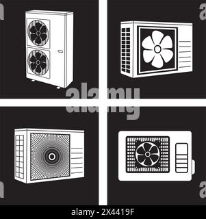 Illustrazione vettoriale dell'icona del climatizzatore esterno con design Siimple Illustrazione Vettoriale