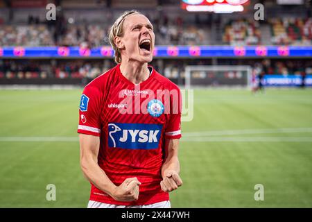 Silkeborg, Danimarca. 29 aprile 2024. Stefan Thordarson di Silkeborg SE visto dopo il 3F Superliga match tra Silkeborg IF e FC Midtjylland al Jysk Park di Silkeborg. (Photo Credit: Gonzales Photo/Alamy Live News Foto Stock