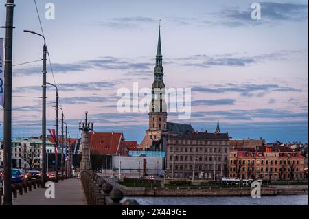 Vista del centro storico di riga, riga, Lettonia Foto Stock
