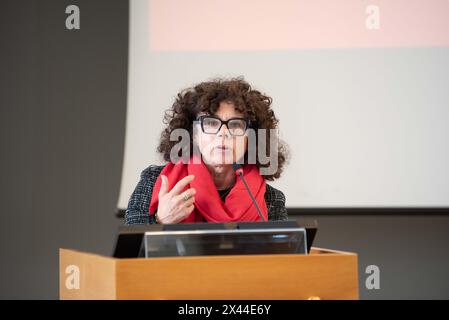 Torino, Italia. 30 aprile 2024. Anna Poggio durante la conferenza "il G7 ascolti il lavoro e l'ambiente" a Torino, Italia - Martedì 30 aprile 2024 - Anna Poggio durante la conferenza "il G7 ascolta il lavoro e l'ambiente" Torino, Italia - martedì 30 aprile 2024 (foto Matteo Secci/LaPresse) crediti: LaPresse/Alamy Live News Foto Stock