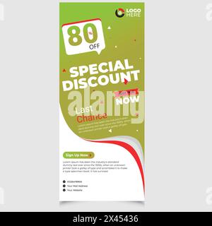 Design di banner roll-up Food and Restaurant per il ristorante. Modello per banner avvolgibili per alimenti creativi, moderno banner avvolgibili per alimenti Illustrazione Vettoriale