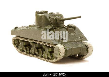 Modello in scala della WW11 American Sherman Tank Foto Stock