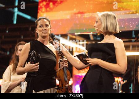 Lint, Belgio. 30 aprile 2024. COPERTURA FOCALE RICHIESTA A BELGA - Vincitore muziek Bryggen nella foto durante la cerimonia di premiazione dei premi "Ultimas23", cultura fiamminga, martedì 30 aprile 2024, in lint. BELGA PHOTO JAMES ARTHUR GEKIERE credito: Belga News Agency/Alamy Live News Foto Stock