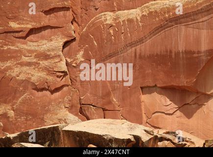 Petroglifi nel Capitol Reef National Park, Utah Foto Stock