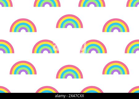 Motivo di arcobaleni senza cuciture. Illustrazione vettoriale. Illustrazione Vettoriale