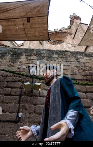 Sfilata della Tarasca e dei giganti e delle grandi teste nel Corpus Christi di Toledo, Spagna Foto Stock