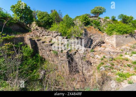 Rovine di Troy. L'antica città di Troia a Canakkale Turkiye. Visita Turkey Concept. Foto Stock