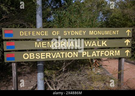 L'Australia's Memorial Walk al North Head Sanctuary Manly Sydney onora coloro che hanno servito e sostenuto la difesa dell'Australia durante i conflitti passati Foto Stock