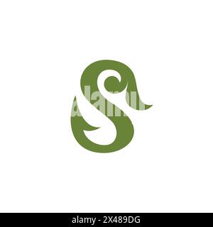 Logo S Nature. Logo Letter S Leaf Illustrazione Vettoriale