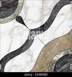 Decorazioni geometriche senza cuciture in legno, marmo, cemento, cemento e pietra Foto Stock
