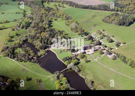 Vista aerea di Capesthorne Hall and Grounds, Cheshire, Regno Unito Foto Stock