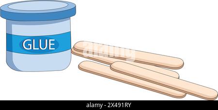 Incollare con bastoncini di legno Illustrazione Vettoriale