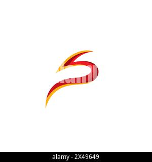 S Logo astratto con colore rosso. Icona lettera S. Illustrazione Vettoriale