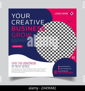 Stylus Modern Facebook Post Template e Professional Social Media Post Design Illustrazione Vettoriale