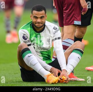 Londra, Regno Unito. 27 aprile 2024 - West Ham United contro Liverpool - Premier League - London Stadium. Cody Gakpo di Liverpool. Crediti immagine: Mark Pain / Alamy Live News Foto Stock