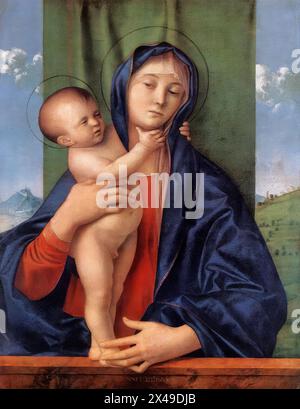 BELLINI, Giovanni (c.a. 1426, Venezia, d. 1516, Venezia) Madonna con il bambino 1487 olio su tavola, 75 x 59 cm Museu de Arte, São Paolo il dipinto è firmato in fondo con la scritta 'JOANNES BELLINVS'. --- parole chiave: --------------- Autore: BELLINI, Giovanni titolo: Madonna col bambino Time-line: 1451-1500 Scuola: Forma italiana: Pittura tipo: Religioso Foto Stock