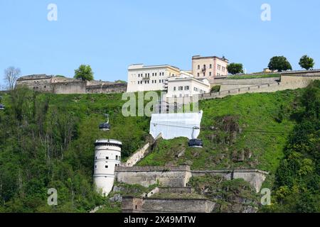 Festung Ehrenbreitstein sopra il Reno Foto Stock