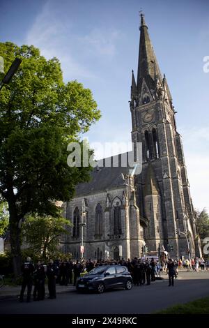 Revolutionäre 1. Mai Demonstration, Berlin, Südstern, free palestine, *** Revolutionary May Day Demonstration, Berlin, Südstern, free palestine, Handelmann Foto Stock