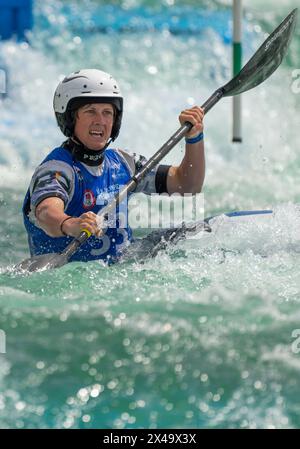 26 aprile 2024: Finn Blackburn (33) durante le prove a squadre olimpiche maschili degli Stati Uniti a Riversport a Oklahoma City, OK. Foto Stock