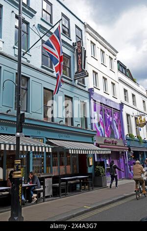 Il ristorante del club privato quo Vadis mostra la vista di Dean Street a Soho Londra Inghilterra Gran Bretagna KATHY DEWITT Foto Stock