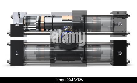 Attuatore rotante idraulico Foto Stock