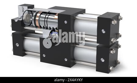 Attuatore rotante idraulico Foto Stock