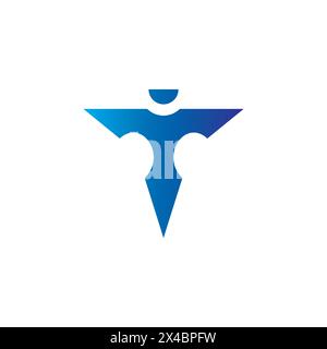 T People Logo. Logo iniziale lettera T. Illustrazione Vettoriale