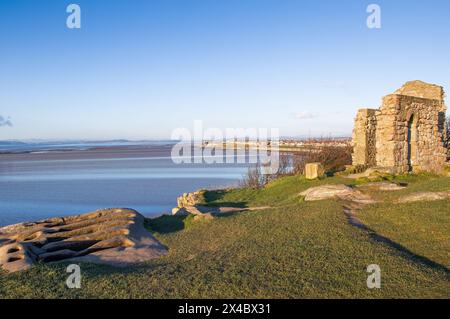 St Patrick's Chapel Heysham, Lancashire, Inghilterra, regno unito, Planned Ancient Monument. Foto Stock