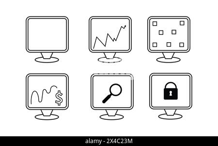 ICONE DEL COMPUTER IN MINIATURA Illustrazione Vettoriale