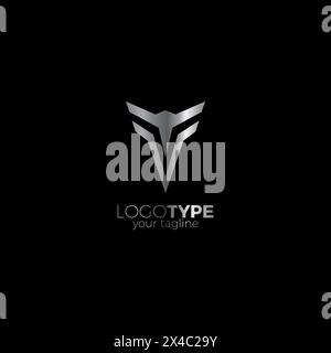 Logo TV Design semplice e moderno. Icona lettera T. Illustrazione Vettoriale