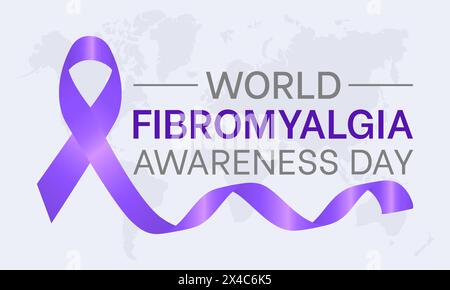 Illustrazione vettoriale World Fibromialgia Health awareness. Modello vettoriale di prevenzione delle malattie per banner, scheda, sfondo. Illustrazione Vettoriale