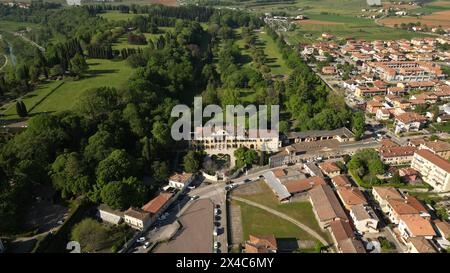 Vista aerea del Sigurta Garden Park. Valeggio sul Mincio è un comune italiano, situato nella provincia di Verona, regione di Venezia. Foto Stock