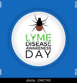 Nazionale Lyme malattia consapevolezza mese salute consapevolezza vettore illustrazione. Modello vettoriale di prevenzione delle malattie per banner, scheda, sfondo. Illustrazione Vettoriale