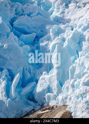 Ghiacciaio di Hahn. Paesaggio nel fiordo di Johan Petersen, un ramo del Sermilik Icefjord, regione di Ammassalik, Groenlandia, territorio danese. Foto Stock