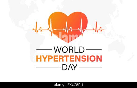 Illustrazione vettoriale della giornata mondiale dell'ipertensione sulla salute. Modello vettoriale di prevenzione delle malattie per banner, scheda, sfondo. Illustrazione Vettoriale