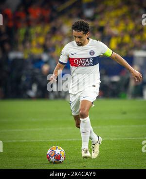 Dortmund, Germania. 1° maggio 2024. Marquinhos (Parigi) Borussia Dortmund - Paris Saint-Germain 01.05.2024 Copyright (nur für journalistische Zwecke) Foto Stock