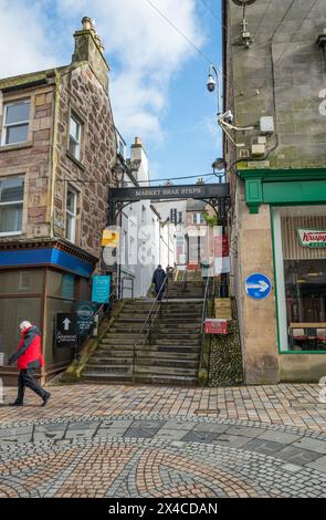 Il Market Brae si trova nel centro della città scozzese di Inverness, Scozia. Foto Stock