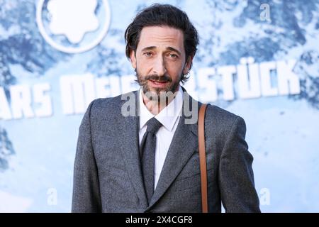 SILVER LAKE, LOS ANGELES, CALIFORNIA, USA - 01 MAGGIO: Adrien Brody arriva alla Montblanc Meisterstuck 100th Anniversary Gallery tenutasi a Paramour Estate il 1° maggio 2024 a Silver Lake, Los Angeles, California, Stati Uniti. (Foto di Xavier Collin/Image Press Agency) Foto Stock