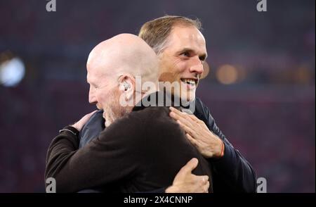 Thomas Tuchel allenatore del Bayern Muenchen Matthias Sammer FC Bayern MŸnchen vs Real Madrid Fussball UEFA Champions League Halbfinale Hinspirel 30.04.2024 Allianz Arena © diebilderwelt / Alamy Stock Foto Stock