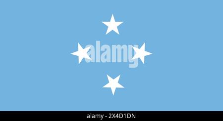 Bandiera nazionale degli Stati Federati di Micronesia, firma degli Stati Federati di Micronesia, bandiera degli Stati Federati di Micronesia Illustrazione Vettoriale