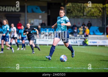 Emma Mukandi nee Mitchell, calciatore professionista per London City Lionesses contro Lewes FC Women 28 aprile 2024, nel Barclays Women's Championship Foto Stock