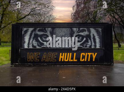 Opere d'arte all'esterno dell'MKM Stadium di Hull, East Riding of Yorkshire, Regno Unito Foto Stock