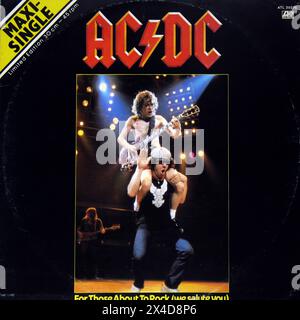 ATL 20276 MAXI- SINGOLO Limited Edition 30 cm - 45 giri/min AC/DC per coloro che parlano di Rock (We salute You) - copertina in vinile vintage Foto Stock