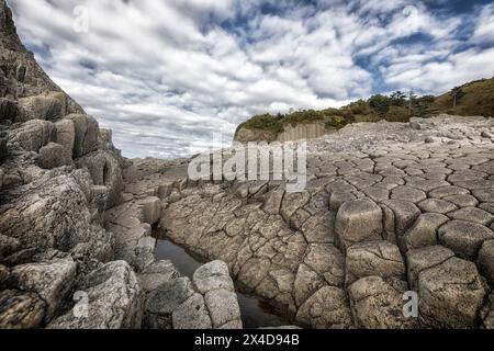 Cape Stolbchaty. Kunashir, Kunashir, Curili del Sud Foto Stock