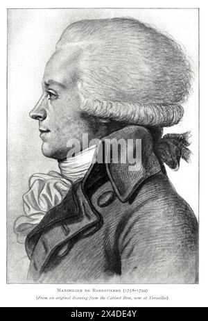 Maximilien de Robespierre (1758-1794) da ' la rivoluzione francese dall'età di Luigi 14 alla venuta di Napoleone' di Wheeler, Harold Felix Baker, pubblicato nel 1913 Foto Stock