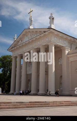 La basilica cattedrale di San Stanislao e San Ladislao a Vilnius in Lituania nell'Europa orientale Foto Stock