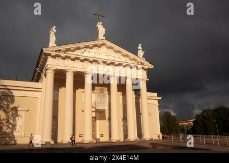 La basilica cattedrale di San Stanislao e San Ladislao a Vilnius in Lituania nell'Europa orientale Foto Stock