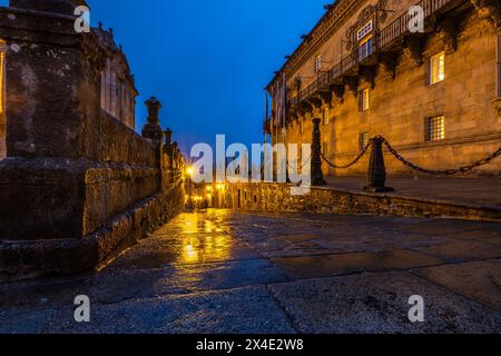 Spagna, Galizia. Mattina presto a Santiago Foto Stock